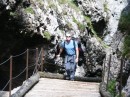 3rd day, walking up (wooden walkway through ravine) to Malga Seggiola