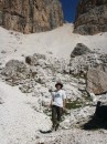 Looking back at the way down from Rif. Forcella Pordoi (2829m) 23/Aug/2004